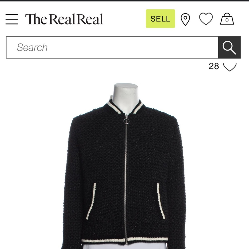 Maje Black Full Zip Sweater Size 2